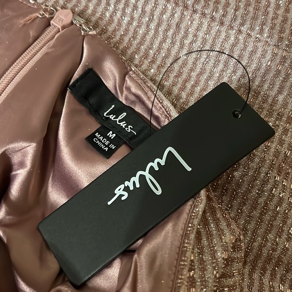 Lulus Earned Your Win Metallic Lace-Up Mini
Dress in Pink, Size Medium, NWT - Picture 16 of 17